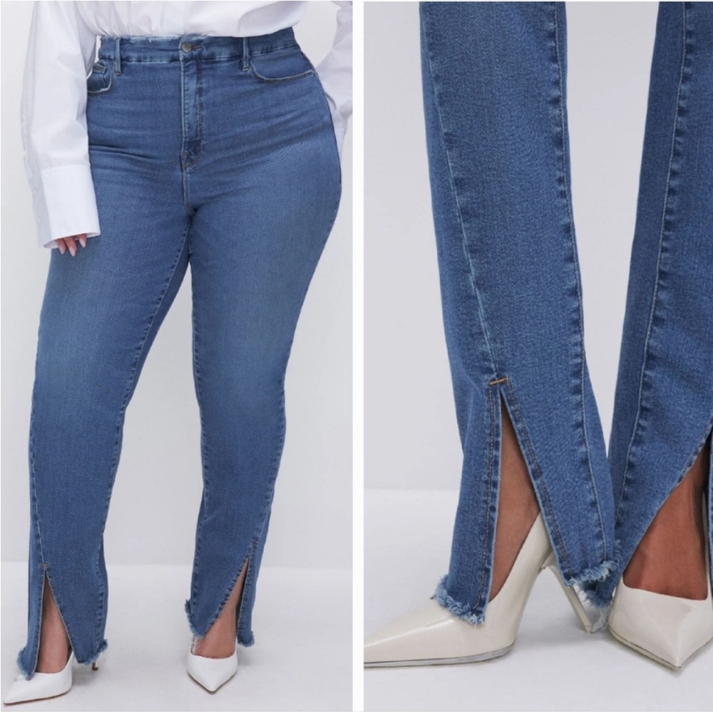Good American Good Boy Split hem jeans 20 w plus size Fall bootie jeans